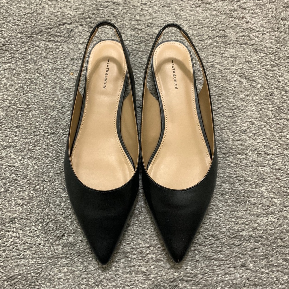 14th & Union Pointed-Toe Slingback Flats // Size 8